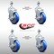 Service Caster 5 Inch SS Blue Polyurethane Swivel 12mm Threaded Stem Caster Set Brake SCC SCC-SSTS20S514-PPUB-BLUE-TLB-M1215-4 - alternate 4